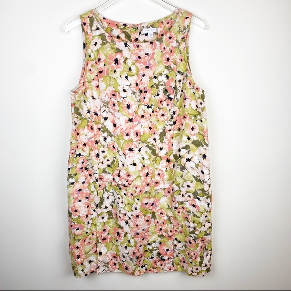 J. Jill Dresses & Skirts - J. Jill 100% Linen Floral Sleeveless Casual Dress